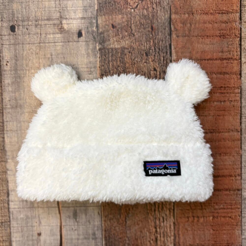 Patagonia Baby Furry Friends Hat with Baby Bear Ear Fleece Hat Cream Infant